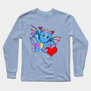 Big Hug from a Cute Flying Cartoon Dragon Long Sleeve T-Shirt